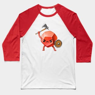 D12 Red Barbarian  RPG Dice Sticker Baseball T-Shirt